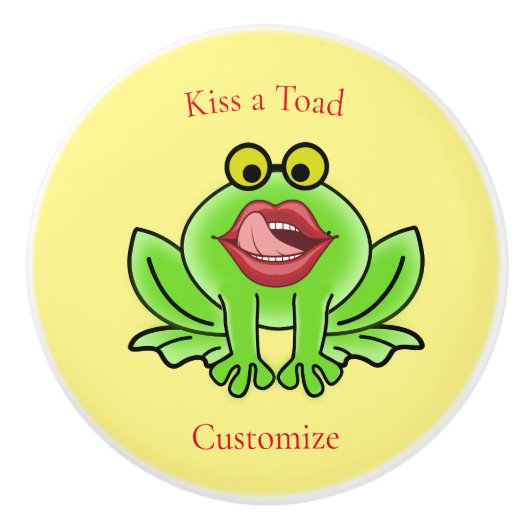 Grappige Kus Een Toad Thunder_Cove Keramische Knop (Voorkant)
