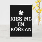 Grappige Kus Me Ik Ben Koreaans St. Patrick's Day Kaart (Gele Bloem)
