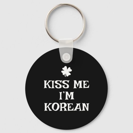 Grappige Kus Me Ik Ben Koreaans St. Patrick's Day Sleutelhanger (Voorkant)