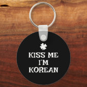 Grappige Kus Me Ik Ben Koreaans St. Patrick's Day Sleutelhanger (Voorkant)