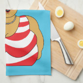 Grappige kus me snel Britse badpak dame Theedoek (Quarter Fold)