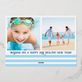 Grappige Kustkerstgroeten Folie Feestdagenkaart (Achterkant)