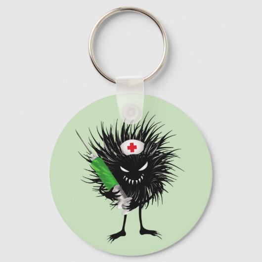 Grappige Kwaadaardige Bug Verpleegster Spuit Gotis Sleutelhanger (Voorkant)