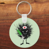 Grappige Kwaadaardige Bug Verpleegster Spuit Gotis Sleutelhanger (Voorkant)