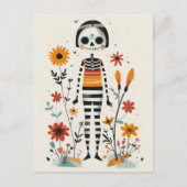 Grappige La Catrina Bloemendag van de Doden Briefkaart (Voorkant)