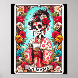 Grappige la mama tarotkaart Mexicaans skelet mama Poster