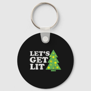 Grappige Laat Ons Licht Kerstboom Retro Lelijke Fe Sleutelhanger