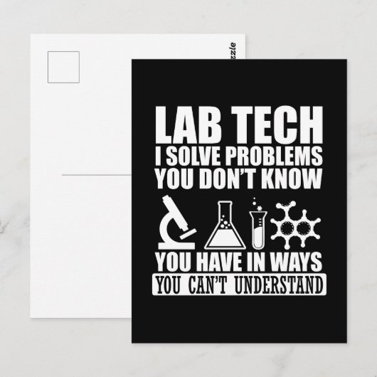 Grappige lab tech citeert humor van laboratoriumte briefkaart (Voorkant / Achterkant)
