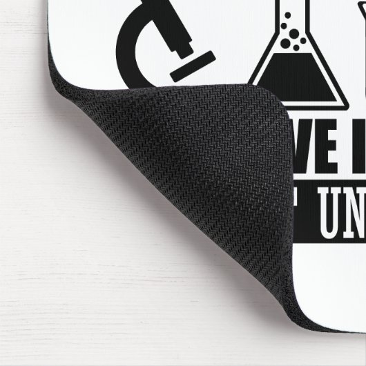 Grappige lab tech citeert humor van laboratoriumte muismat (Hoek)