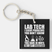 Grappige lab tech citeert humor van laboratoriumte sleutelhanger (voorkant)