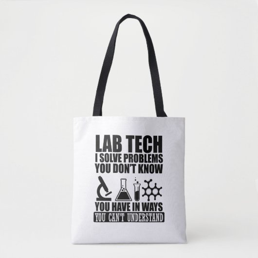 Grappige lab tech citeert humor van laboratoriumte tote bag (Voorkant)