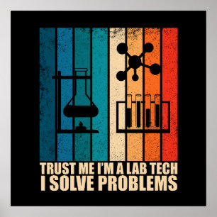 Grappige lab tech laborant humor poster