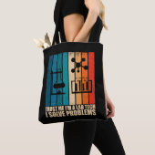 Grappige lab tech laborant humor tote bag (Dichtbij)