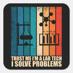 Grappige lab tech  laborant humor vierkante sticker
