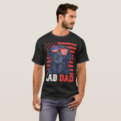 Grappige Lab Vader Usa Stars Labrador 4 juli T-shirt (Voorkant volledig)