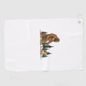 Grappige Labradoodle Bigfoot Hond Wandelende Hond  Golfhanddoek (Horizontaal)