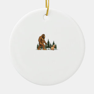 Grappige Labradoodle Bigfoot Hond Wandelende Hond Keramisch Ornament