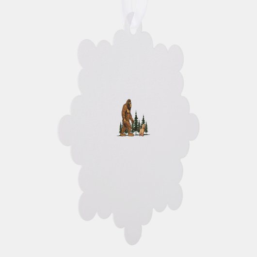 Grappige Labradoodle Bigfoot Hond Wandelende Hond  Ornament Kaart (Rechts)