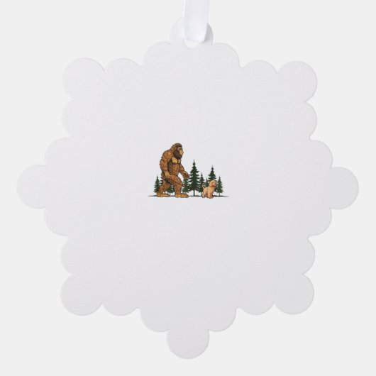 Grappige Labradoodle Bigfoot Hond Wandelende Hond  Ornament Kaart (Voorkant)
