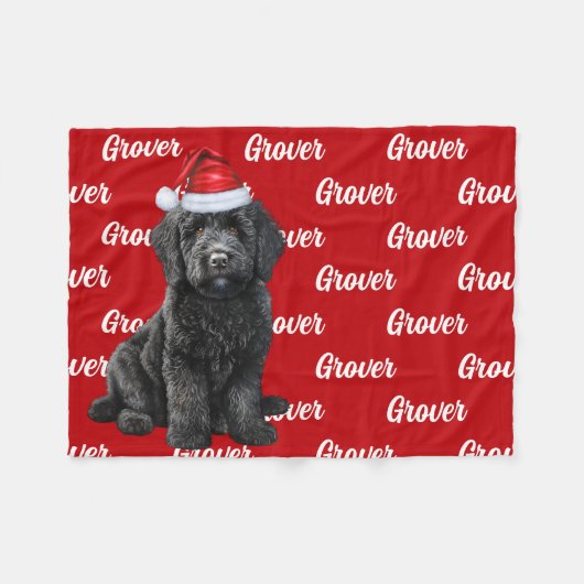 Grappige Labradoodle Hond Naam Patroon Kerstmis Fleece Deken (Voorkant (Horizontaal))