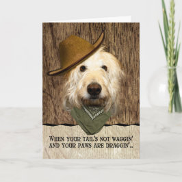 Grappige Labradoodle in Cowboy Pet Bandana Get Wel Kaart