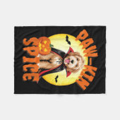 Grappige Labradoodle Pompoen Halloween Hond Liefhe Fleece Deken (Voorkant (Horizontaal))
