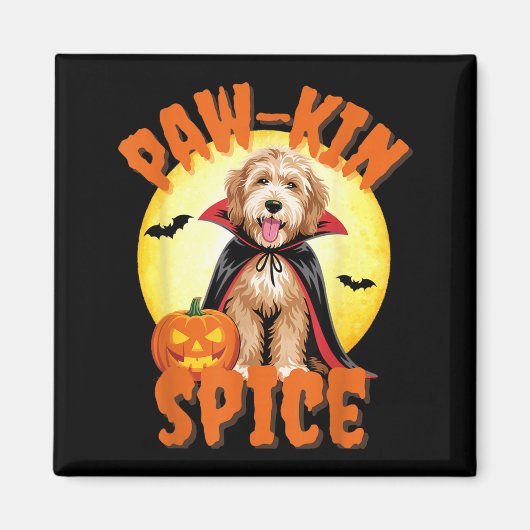 Grappige Labradoodle Pompoen Halloween Hond Liefhe Magneet (Voorkant)
