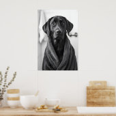 Grappige Labrador-badjasprint, badkamerhondenkunst Poster (Keuken)