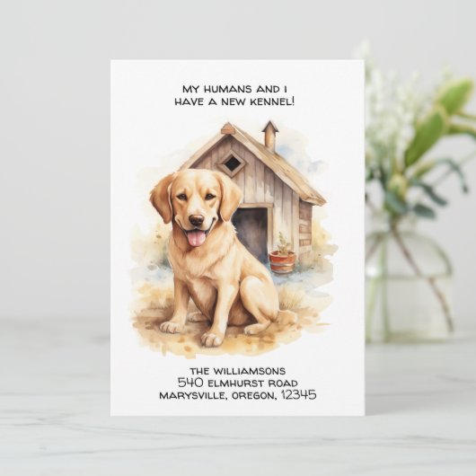 Grappige labrador hond bewegende aankondiging (Staand voorkant)