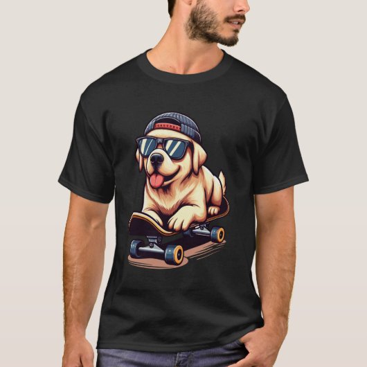 Grappige Labrador Met Skateboard Labrador Retrieve T-shirt (Voorkant)