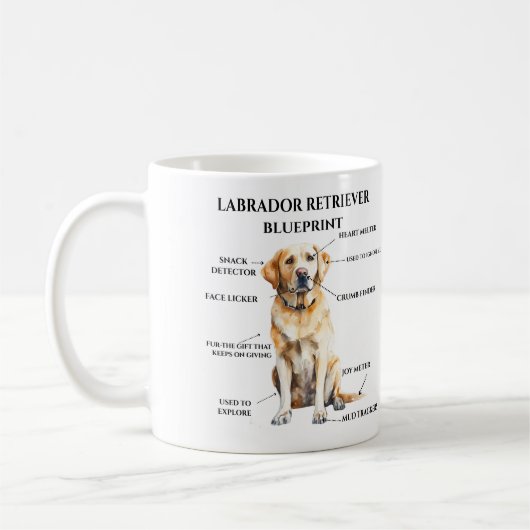 Grappige Labrador Retriever blauwdruk Koffiemok (Links)