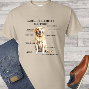 Grappige Labrador Retriever blauwdruk T-shirt