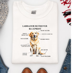Grappige Labrador Retriever blauwdruk T-shirt