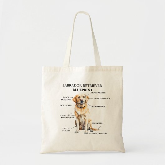 Grappige Labrador Retriever blauwdruk Tote Bag (Voorkant)