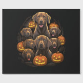 Grappige Labrador Retriever Chocolade Pompoen Hall Cadeaupapier (Vlak)