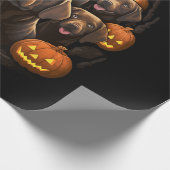 Grappige Labrador Retriever Chocolade Pompoen Hall Cadeaupapier (Hoek)