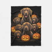 Grappige Labrador Retriever Chocolade Pompoen Hall Fleece Deken (Voorkant)