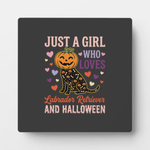 Grappige Labrador Retriever Halloween Pompoen Hond Fotoplaat