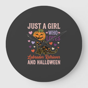 Grappige Labrador Retriever Halloween Pompoen Hond Grote Klok