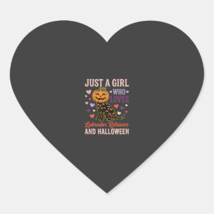 Grappige Labrador Retriever Halloween Pompoen Hond Hart Sticker