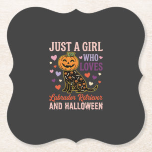 Grappige Labrador Retriever Halloween Pompoen Hond Kartonnen Onderzetters