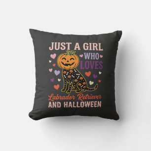 Grappige Labrador Retriever Halloween Pompoen Hond Kussen