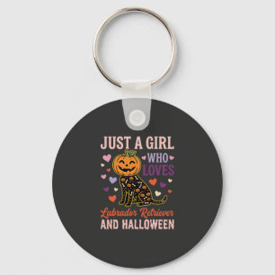 Grappige Labrador Retriever Halloween Pompoen Hond Sleutelhanger