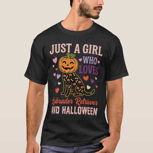 Grappige Labrador Retriever Halloween Pompoen Hond T-shirt (Voorkant)