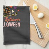 Grappige Labrador Retriever Halloween Pompoen Hond Theedoek (Quarter Fold)