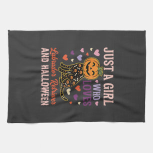 Grappige Labrador Retriever Halloween Pompoen Hond Theedoek