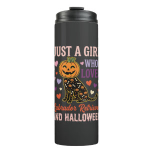 Grappige Labrador Retriever Halloween Pompoen Hond Thermosbeker