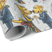 Grappige Labrador Retriever Hond bruiloft Cadeaupapier (Rol Hoek)