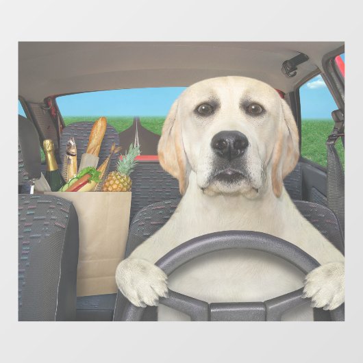 Grappige labrador retriever hond rijden auto zon s raamsticker (Vel)