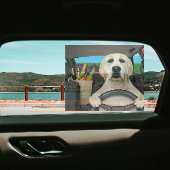 Grappige labrador retriever hond rijden auto zon s raamsticker